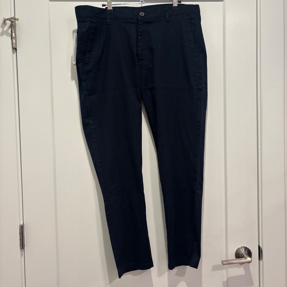 British Club Heritage Mens Navy Blue Slim Fit Chino Pants Size 36